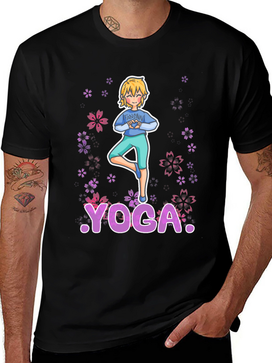 Yoga Cartoon Character Graphic Tee