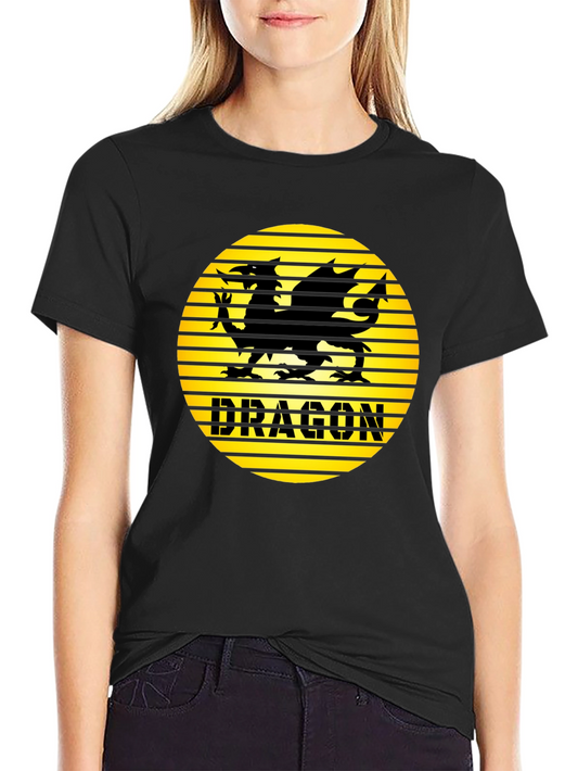 Dragon Graphic Print Black T-Shirt