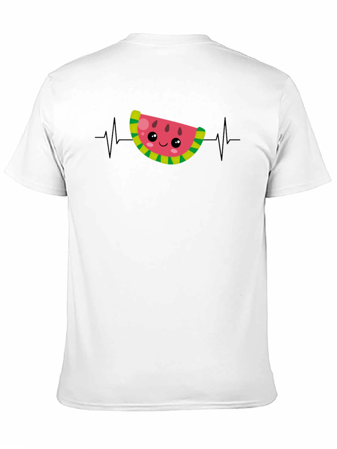 Watermelon Heartbeat Funny Black T-Shirt