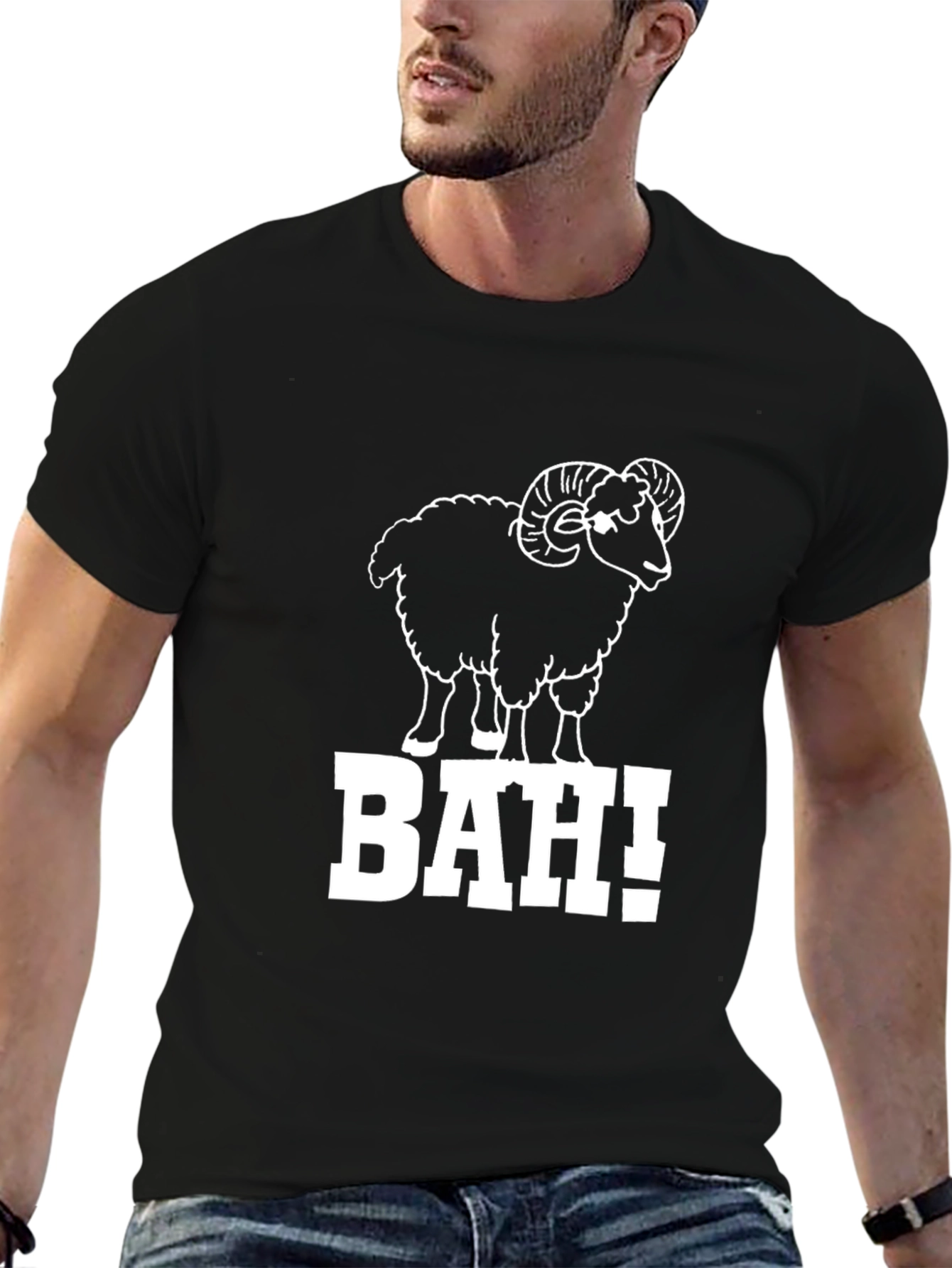 BAH! Sheep Graphic T-Shirt - Black Cotton Tee