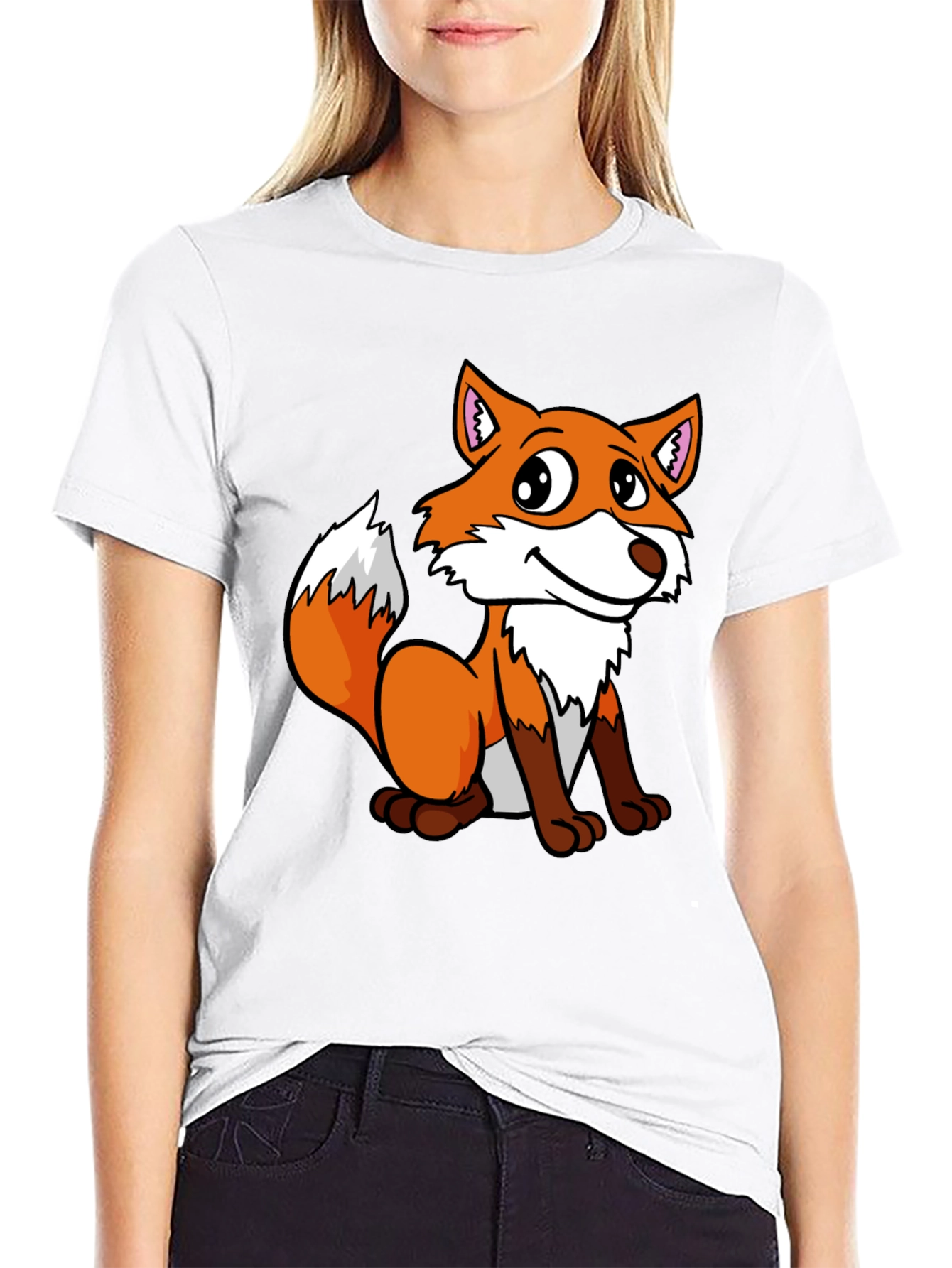 Cute Fox Graphic Tee - Unisex Black T-Shirt