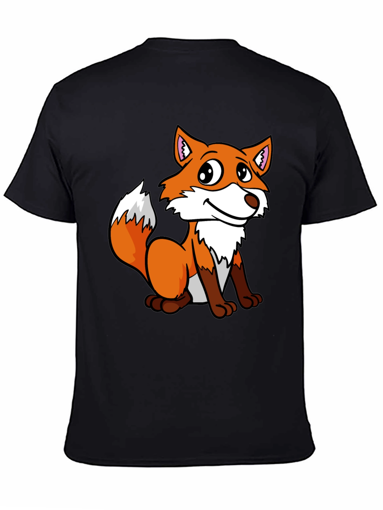 Cute Fox Graphic Tee - Unisex Black T-Shirt