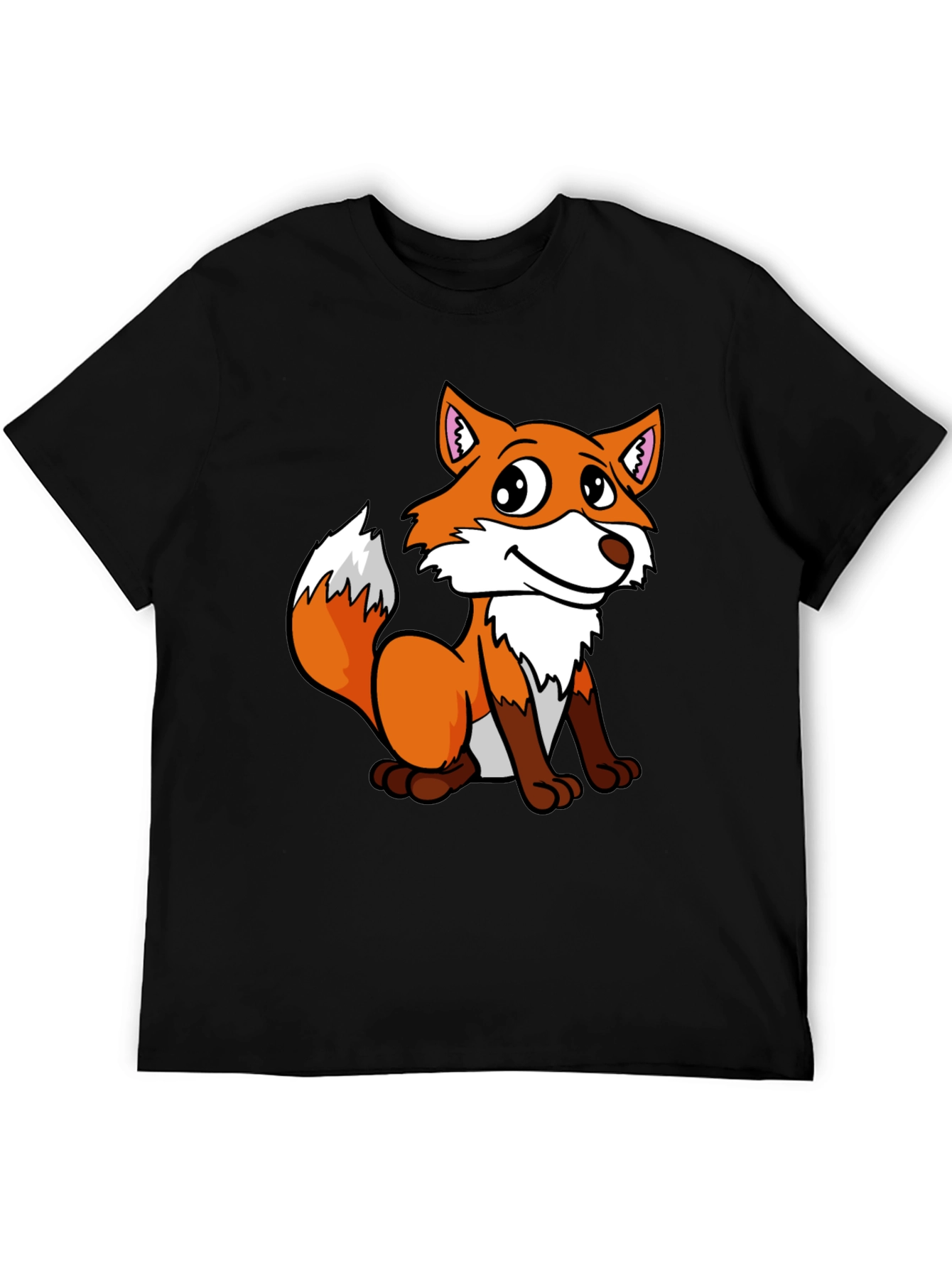 Cute Fox Graphic Tee - Unisex Black T-Shirt