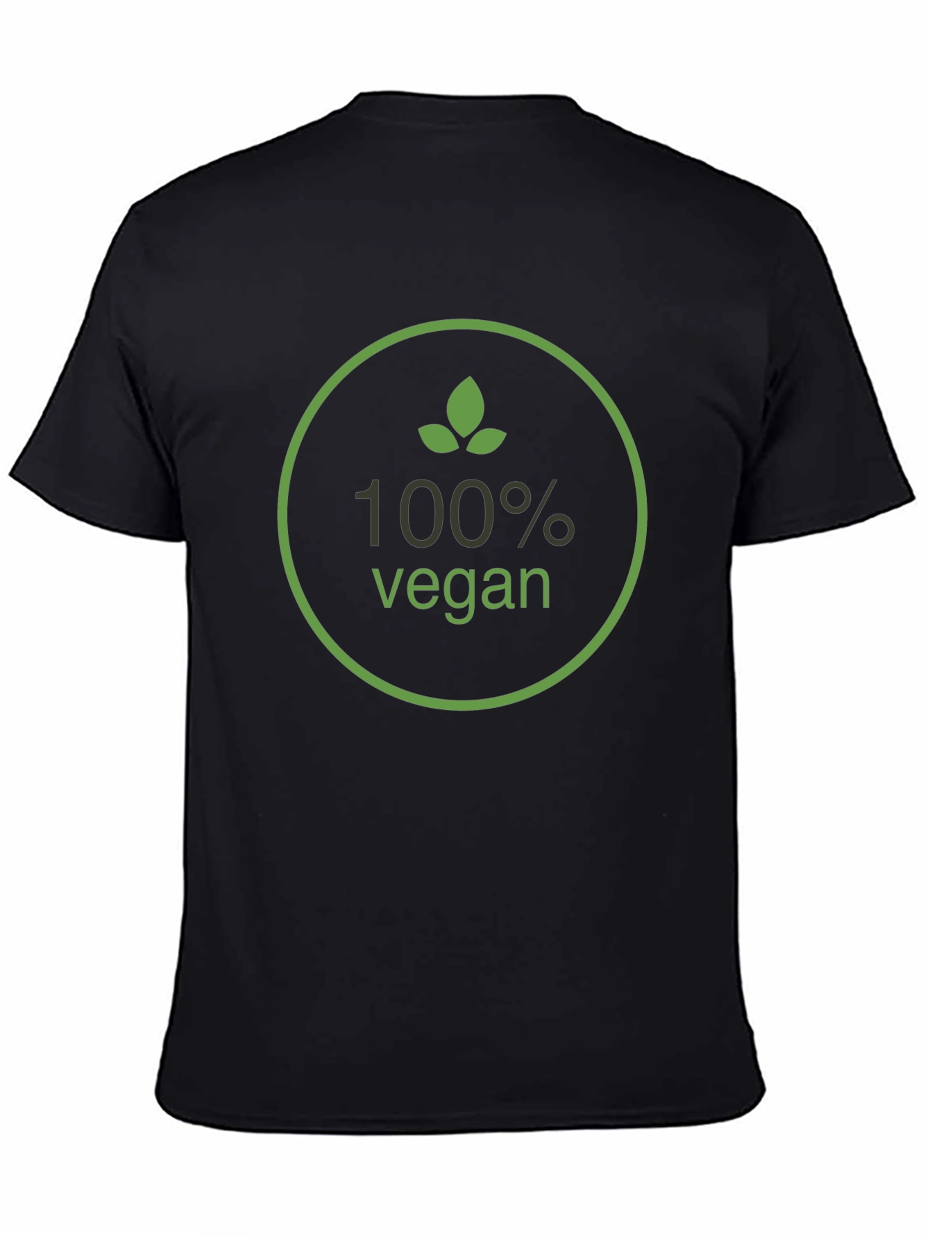100% Vegan Graphic T-Shirt - Green Leaf Design