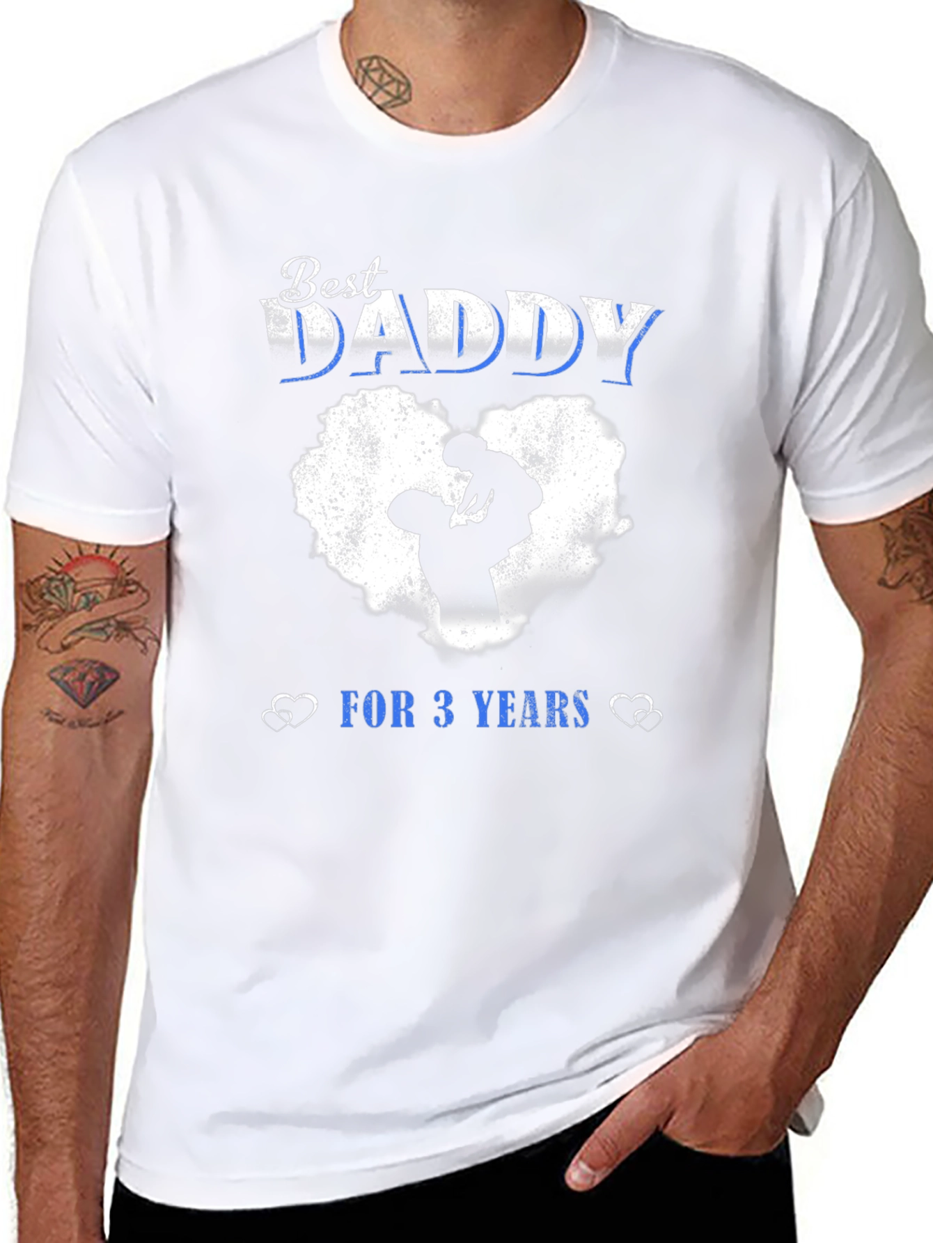 Best Daddy For 3 Years Black T-Shirt