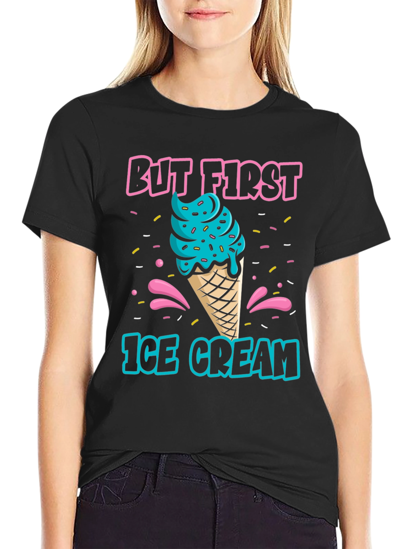 But First Ice Cream Graphic T-Shirt