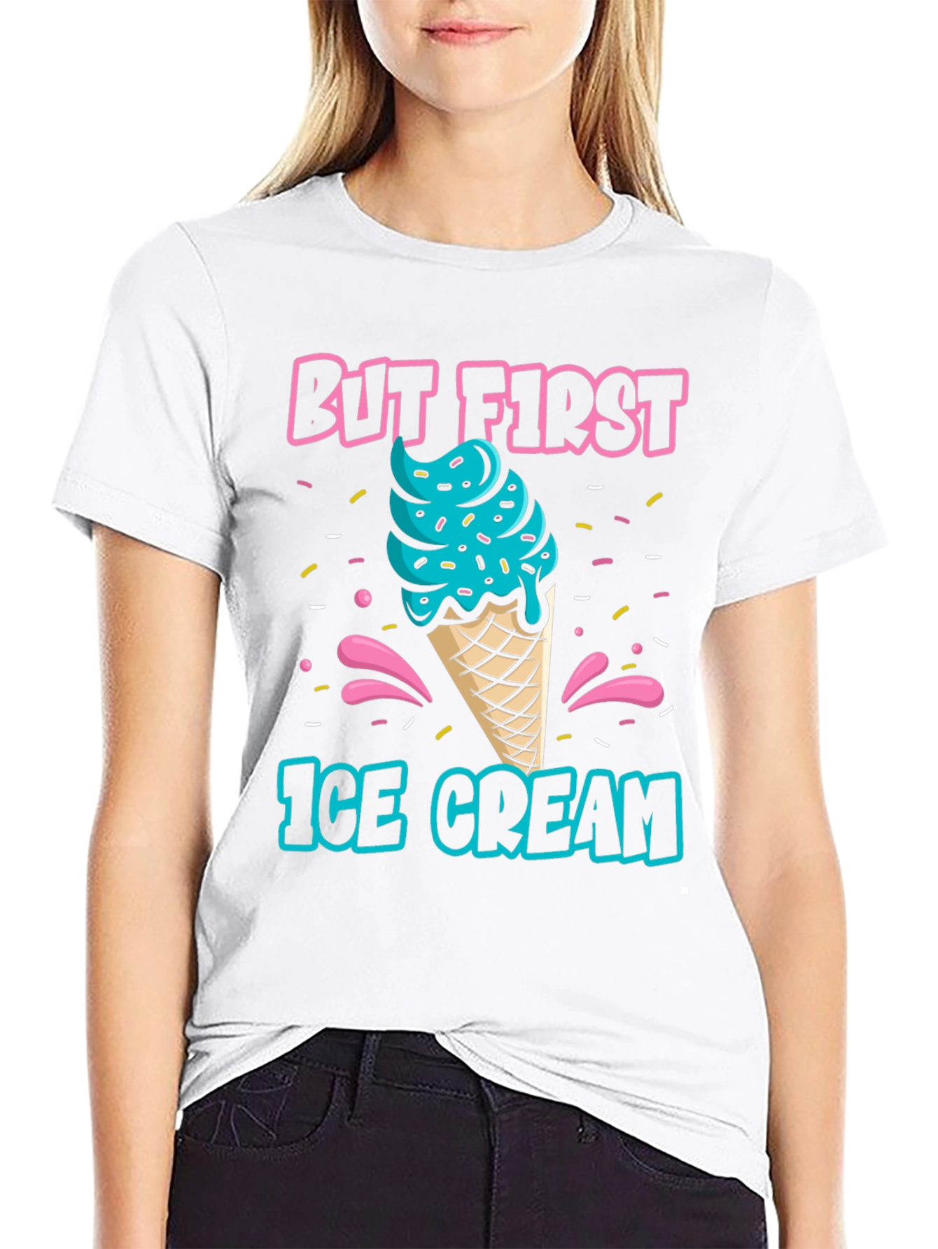 But First Ice Cream Graphic T-Shirt