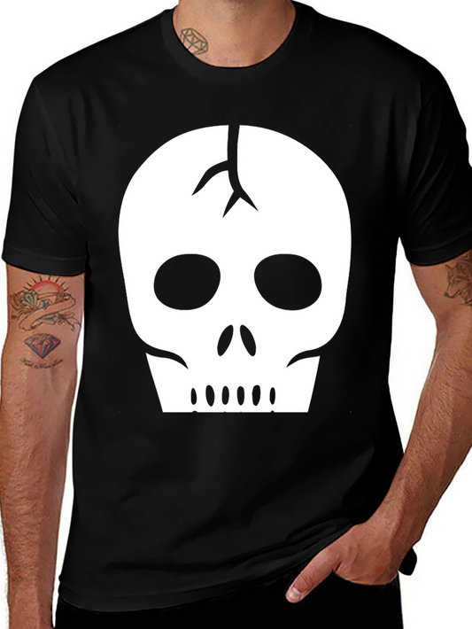Skull Graphic Tee - Black Cotton Casual Shirt