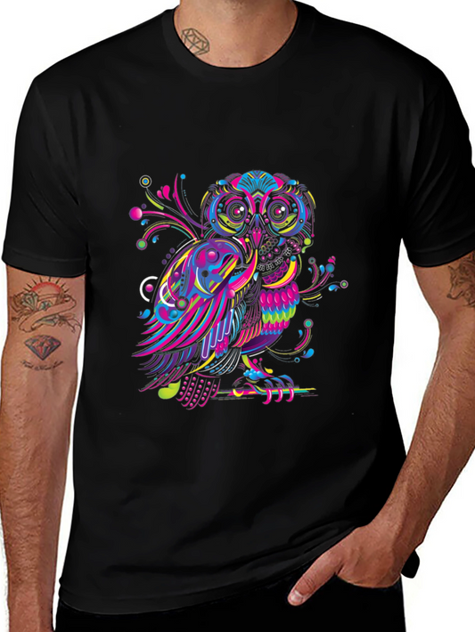 Vibrant Owl Graphic T-Shirt