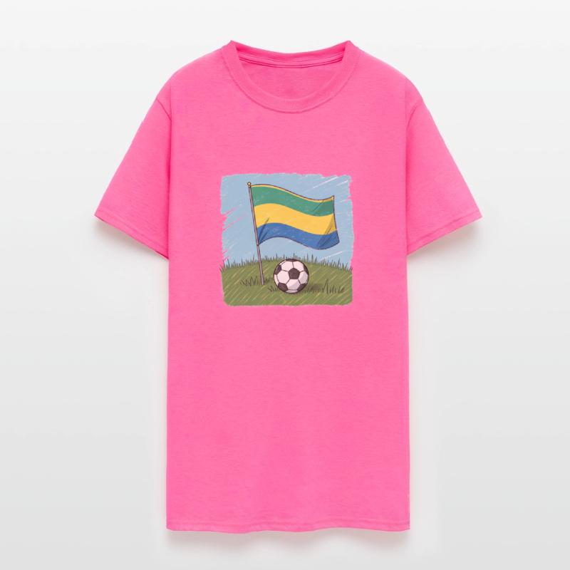 Gabon flag and soccer ball