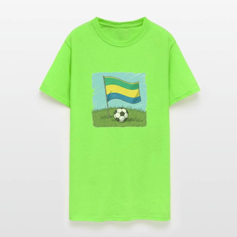 Gabon flag and soccer ball