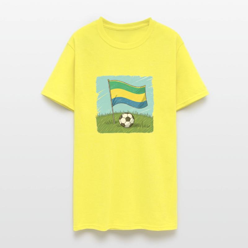 Gabon flag and soccer ball