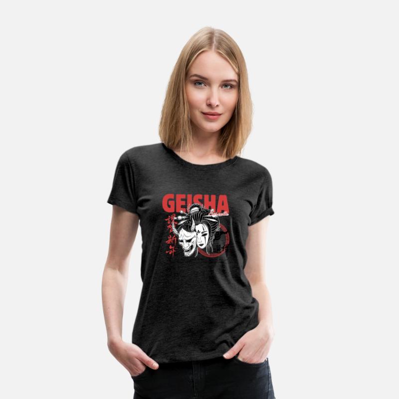 Geisha Mask – Red & Black Japanese Streetwear Tee