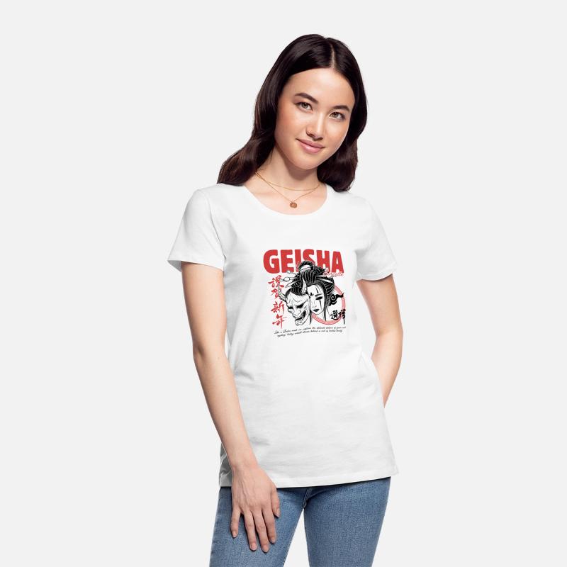 Geisha Mask – Red & Black Japanese Streetwear Tee
