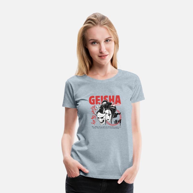 Geisha Mask – Red & Black Japanese Streetwear Tee