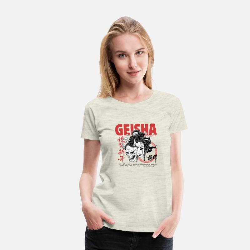 Geisha Mask – Red & Black Japanese Streetwear Tee
