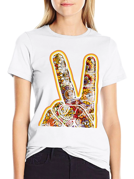 Peace Sign Graphic Tee - Groovy Retro Style