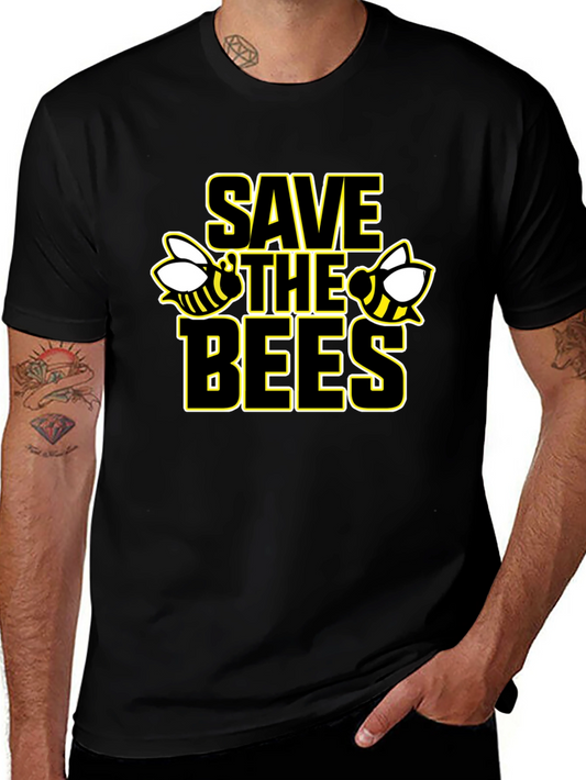 Save the Bees T-Shirt - Black Cotton Graphic Tee