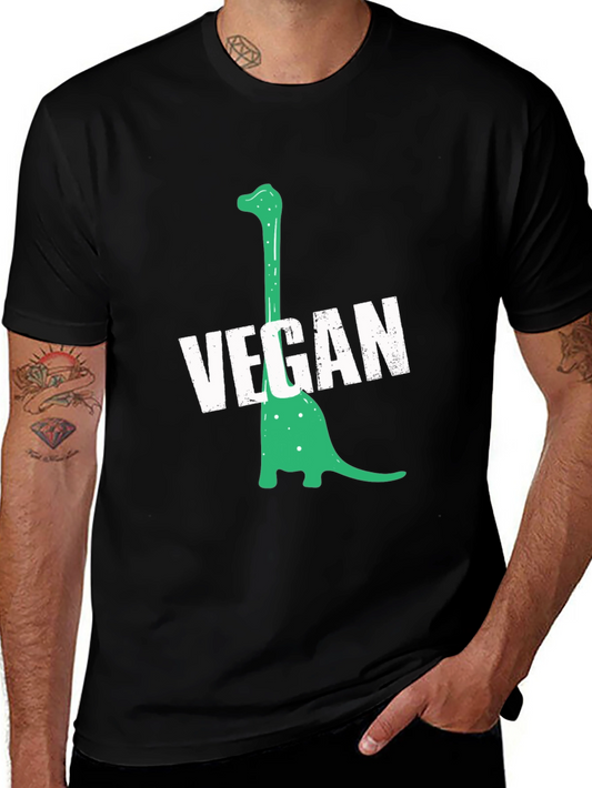 Vegan Dinosaur Graphic Tee - Black