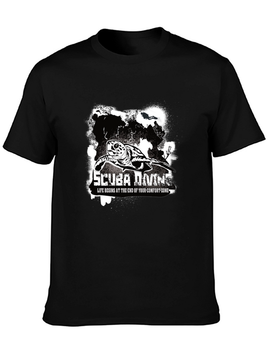 Scuba Diving Turtle Black T-Shirt