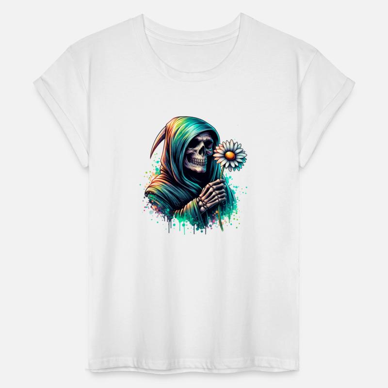 Grim Reaper Holding Daisy Flower