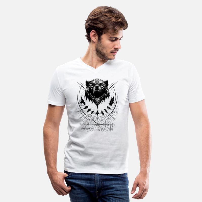 Grizzly bear Vegvisir runes compass Viking tribal