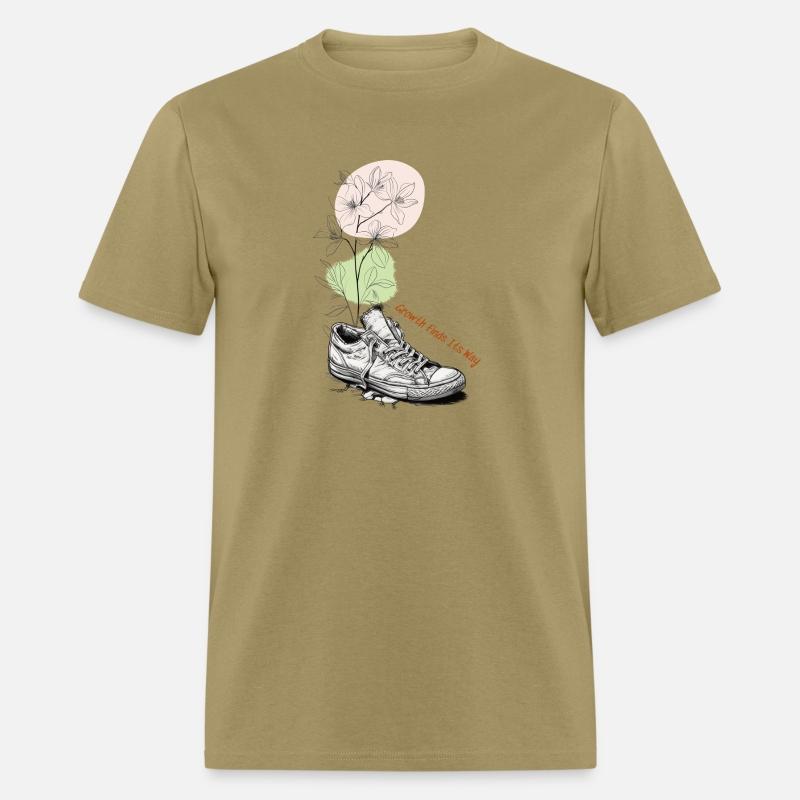 Growth Finds Its Way Line Art Floral Sneaker Tee