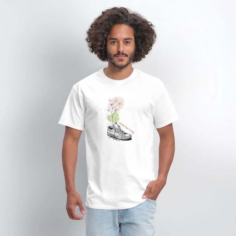 Growth Finds Its Way Line Art Floral Sneaker Tee