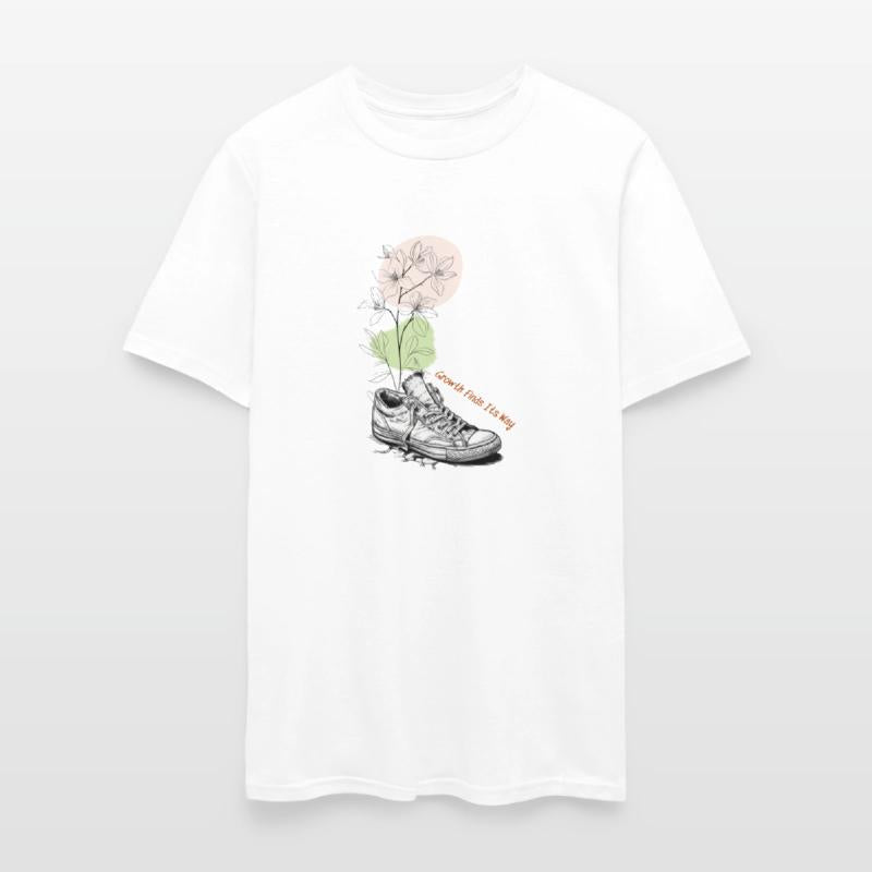 Growth Finds Its Way Line Art Floral Sneaker Tee
