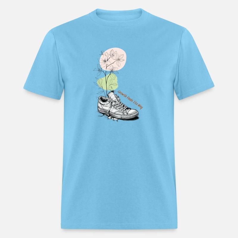 Growth Finds Its Way Line Art Floral Sneaker Tee