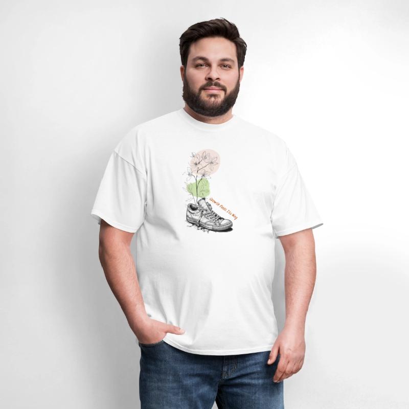Growth Finds Its Way Line Art Floral Sneaker Tee