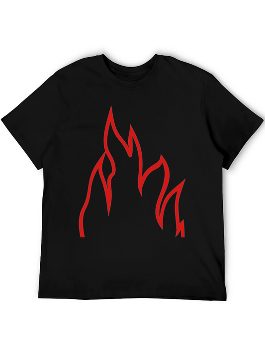 Flaming Hot Graphic Tee - Bold Red Fire Design