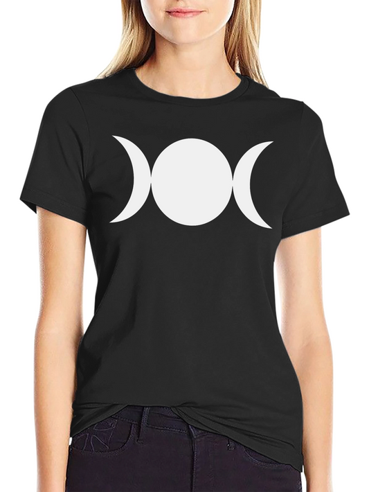 Triple Moon Goddess Black T-Shirt Wiccan Pagan Symbol