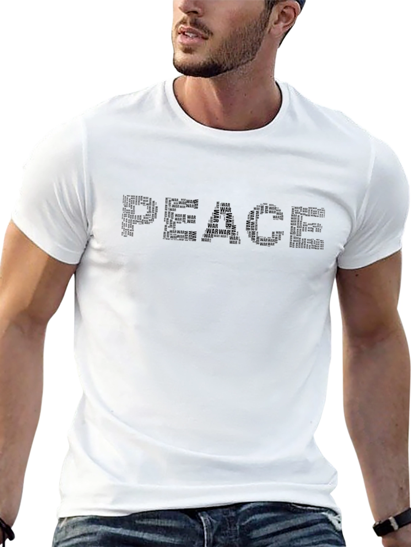 Peace Graphic Tee - Stylish Word Art Shirt