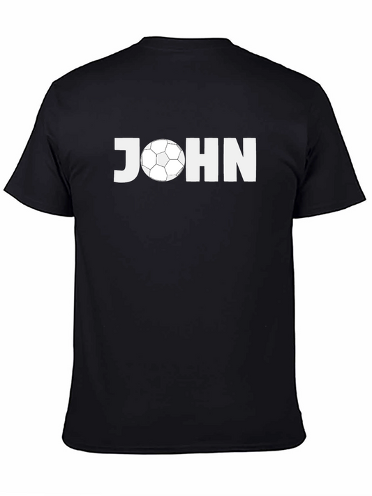 John Soccer Black T-Shirt - Name Customization Available