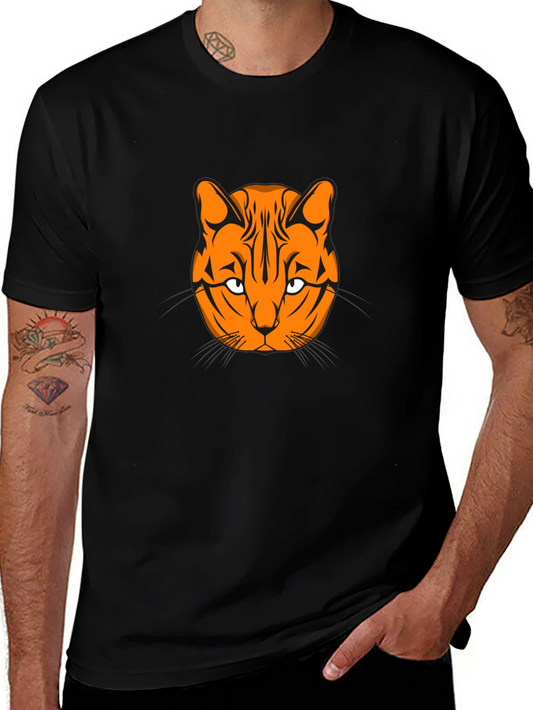 Cool Cat Graphic Tee - Black Cotton T-Shirt