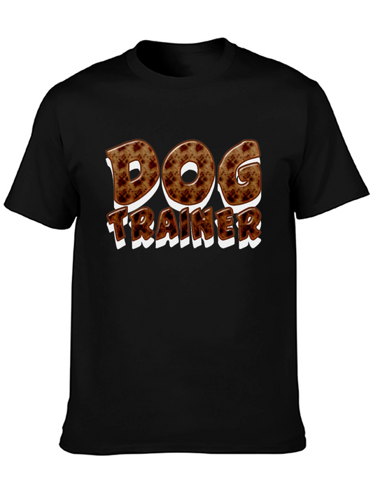 Dog Trainer Graphic T-Shirt - Black Casual Tee