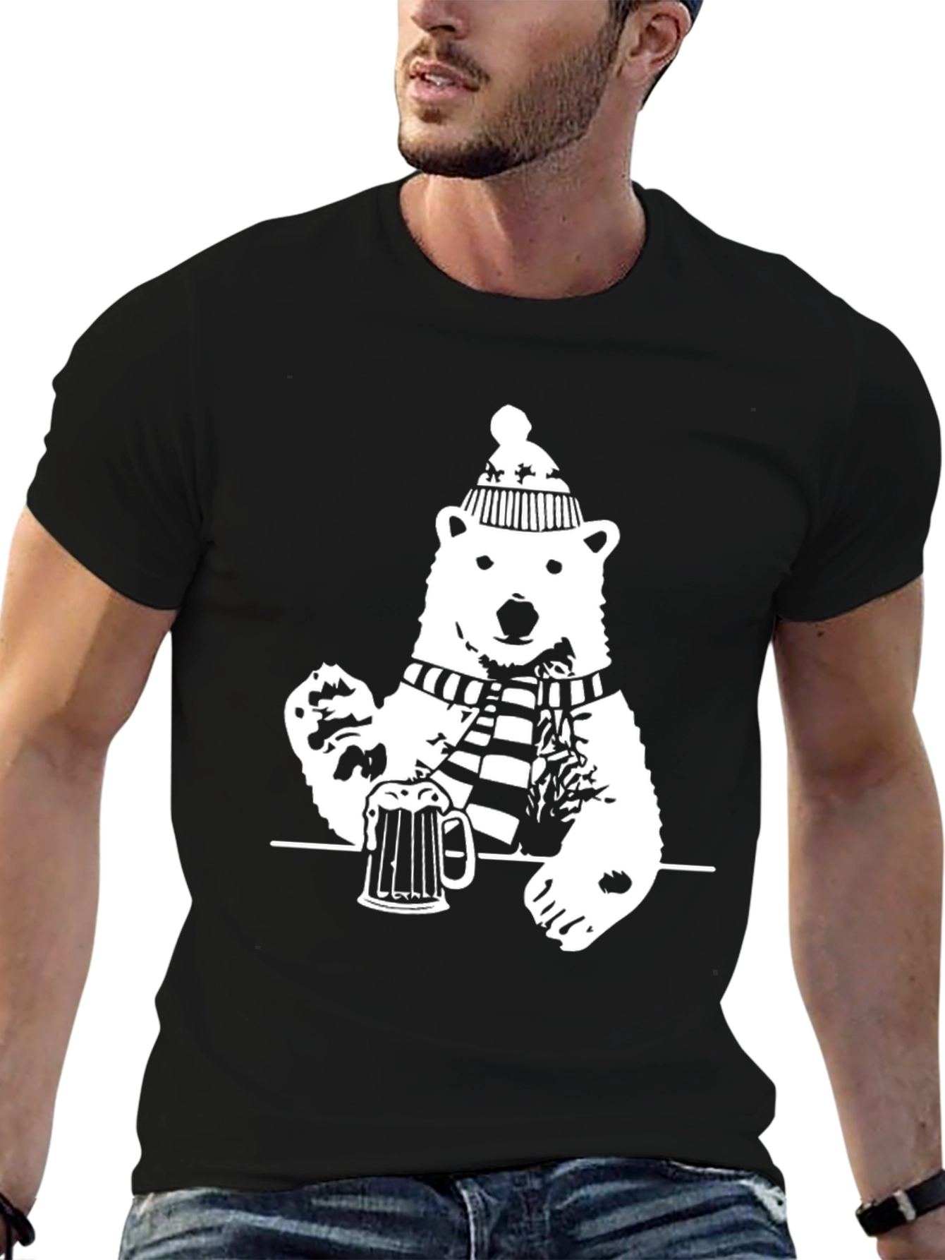 Polar Bear Beer Lover T-Shirt - Winter Fun