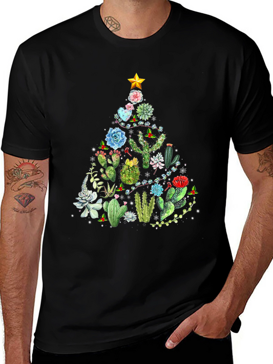 Cactus Christmas Tree T-Shirt - Holiday Succulent Tee