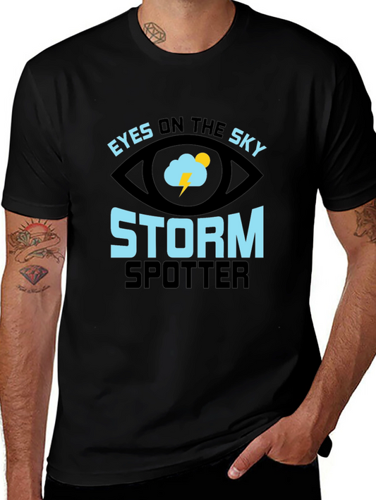 Eyes On The Sky Storm Spotter Black T-Shirt