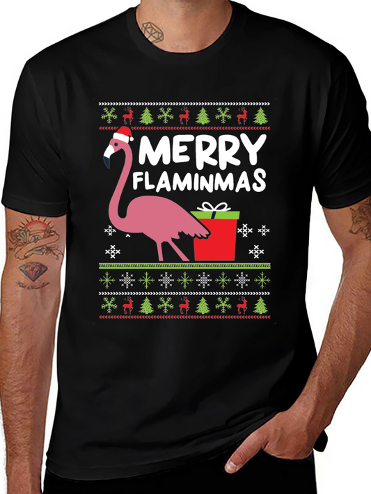 Merry Flaminmas Flamingo Christmas Holiday T-Shirt