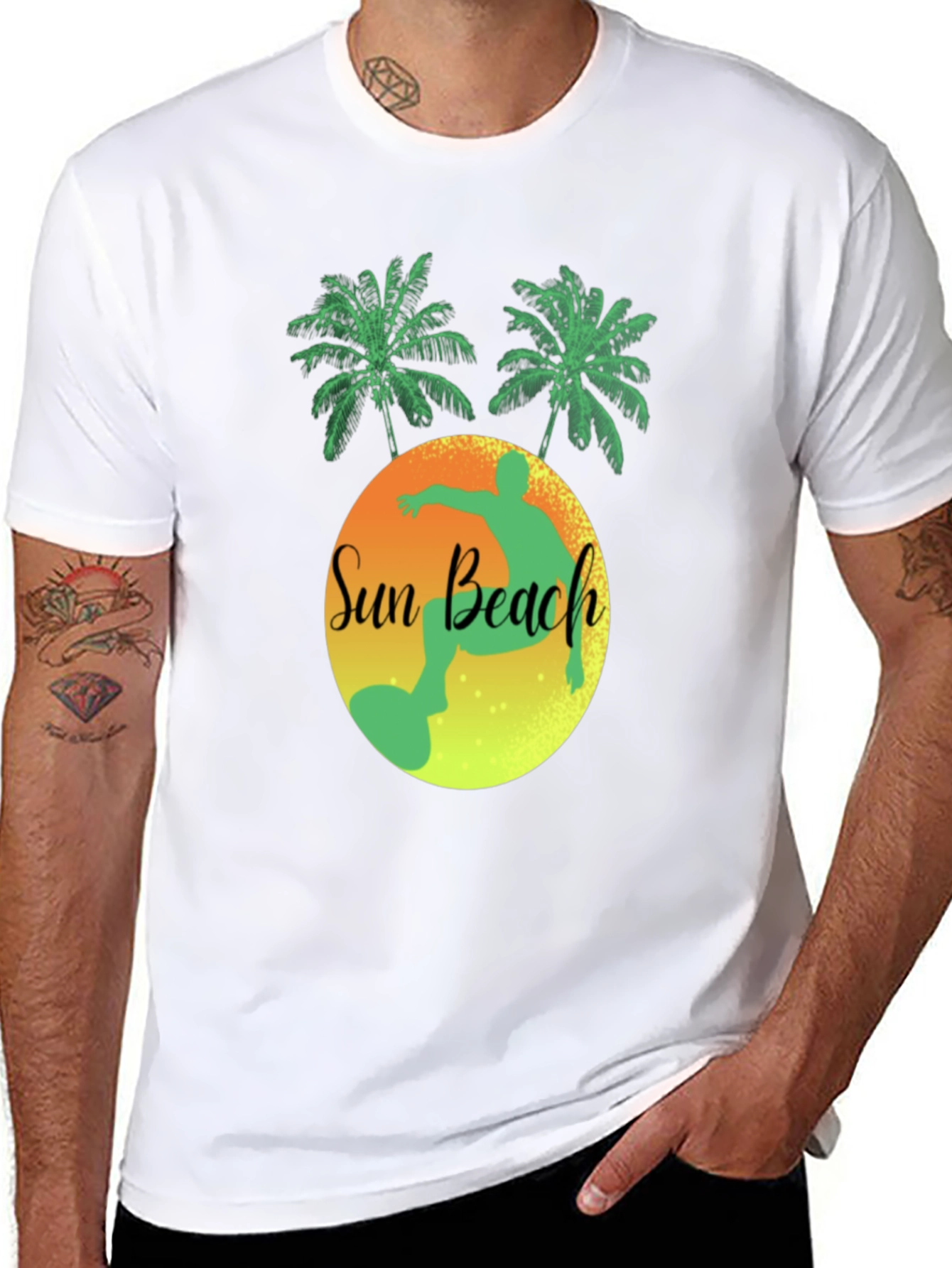 Sun Beach Graphic T-Shirt - Tropical Summer Vacation Tee