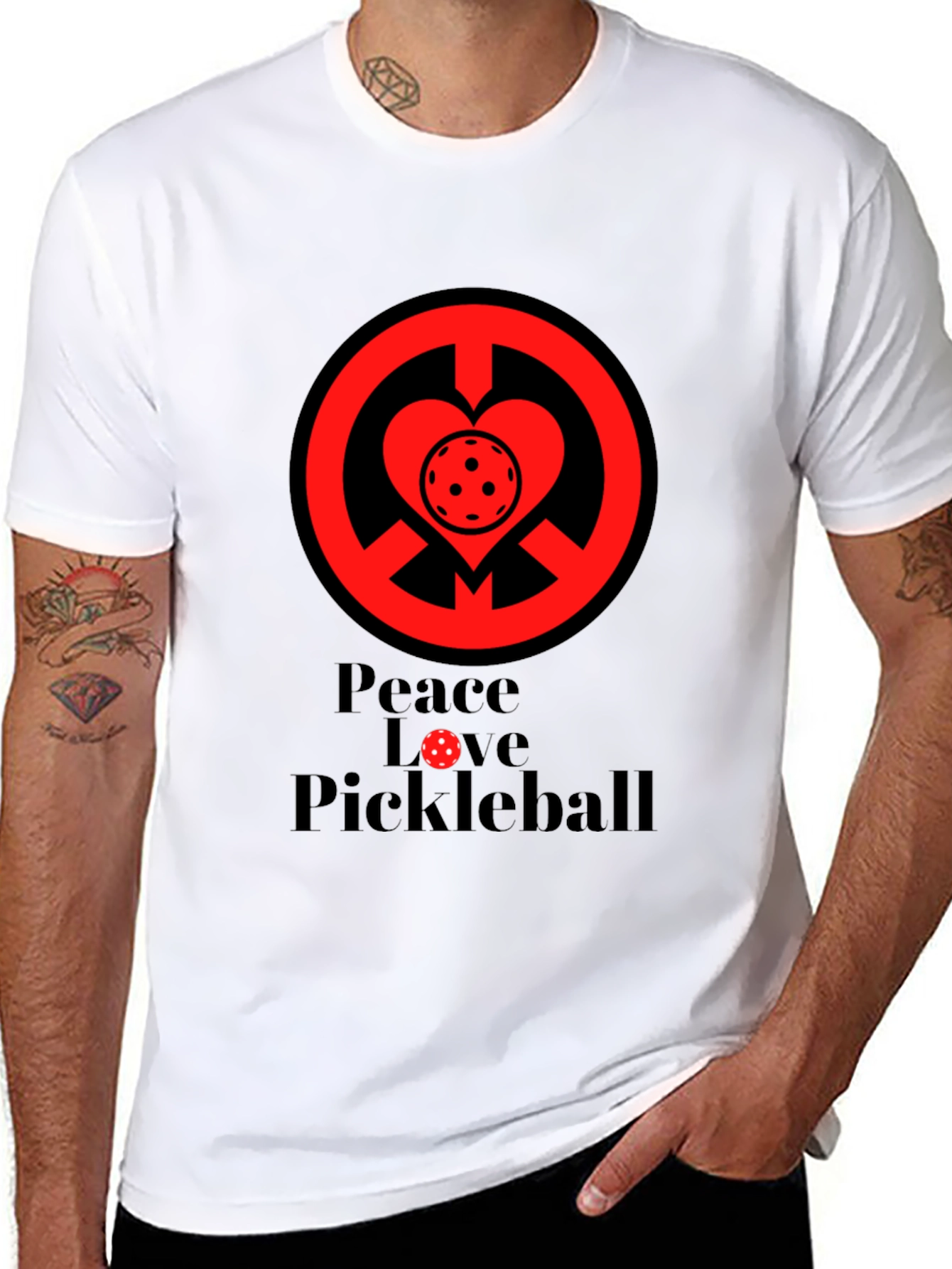 Peace Love Pickleball Graphic T-Shirt