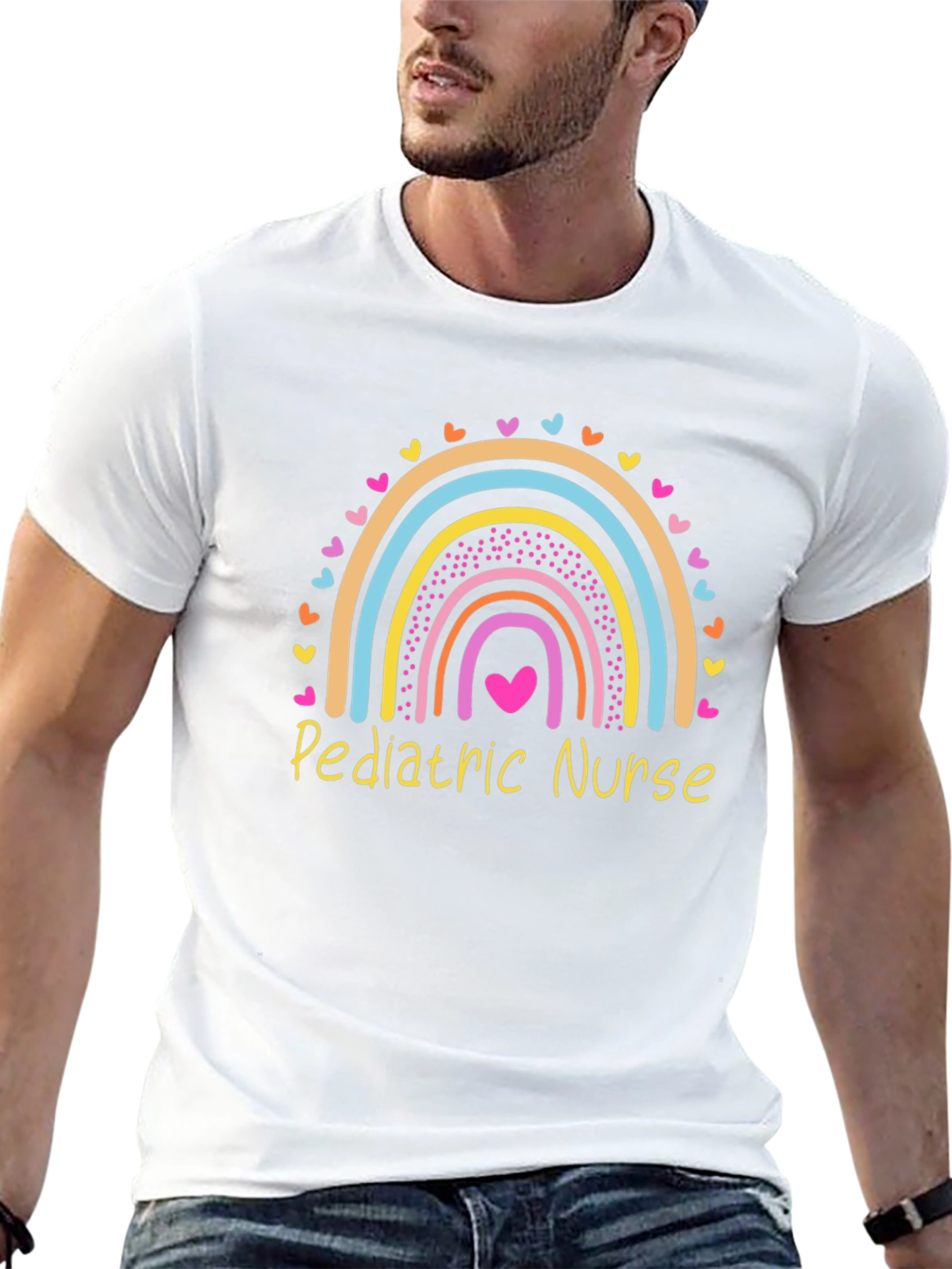 Pediatric Nurse Rainbow Heart T-Shirt