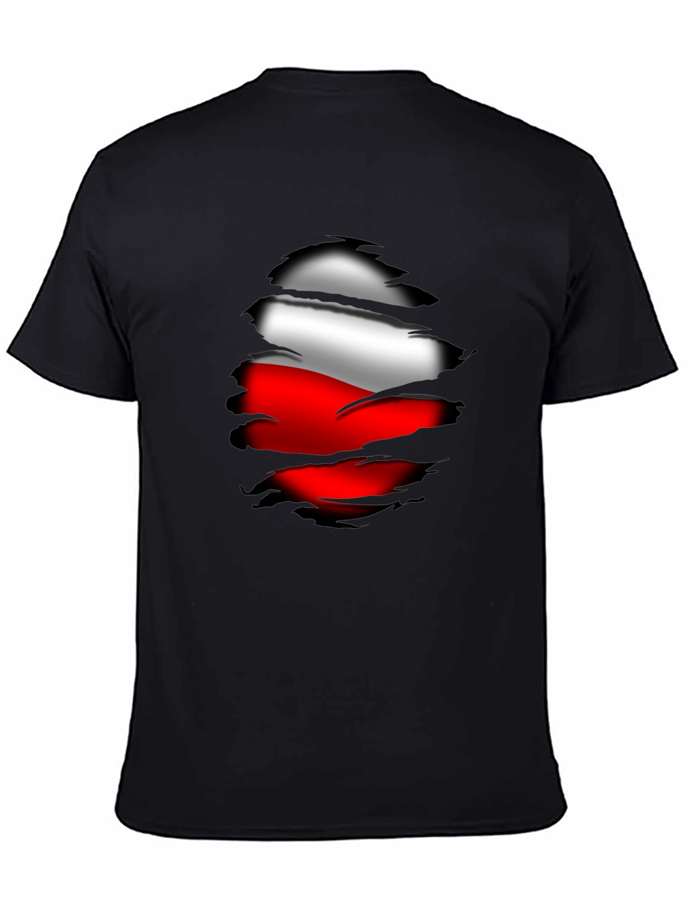 Poland Flag Ripped T-Shirt Patriotic Tee