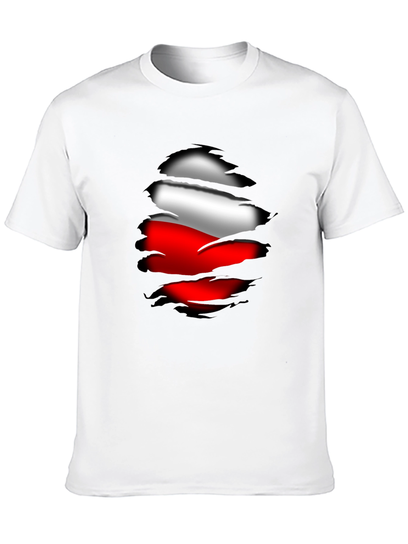 Poland Flag Ripped T-Shirt Patriotic Tee
