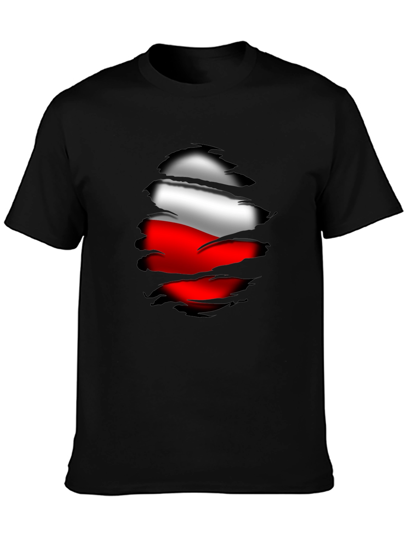 Poland Flag Ripped T-Shirt Patriotic Tee