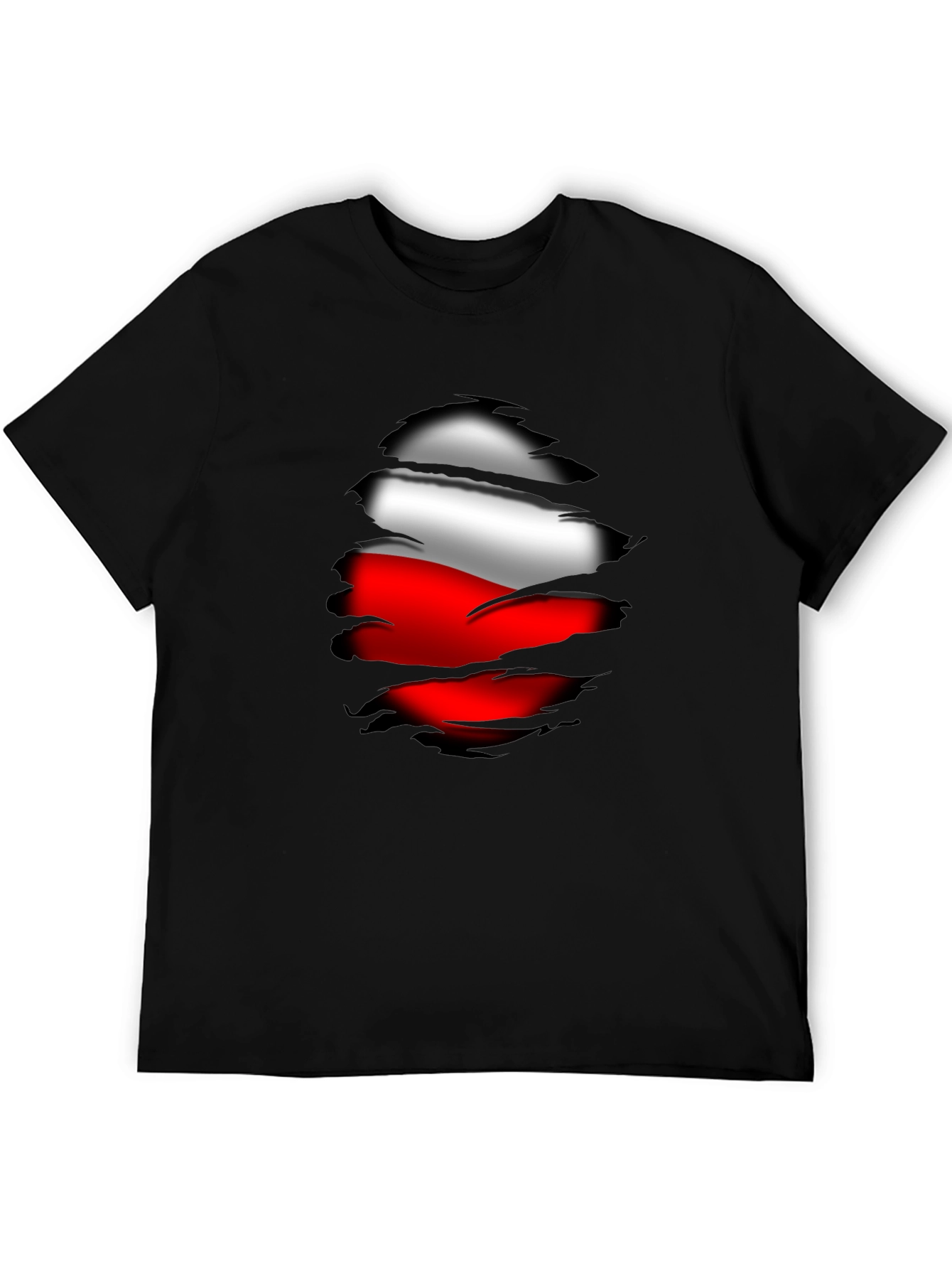 Poland Flag Ripped T-Shirt Patriotic Tee
