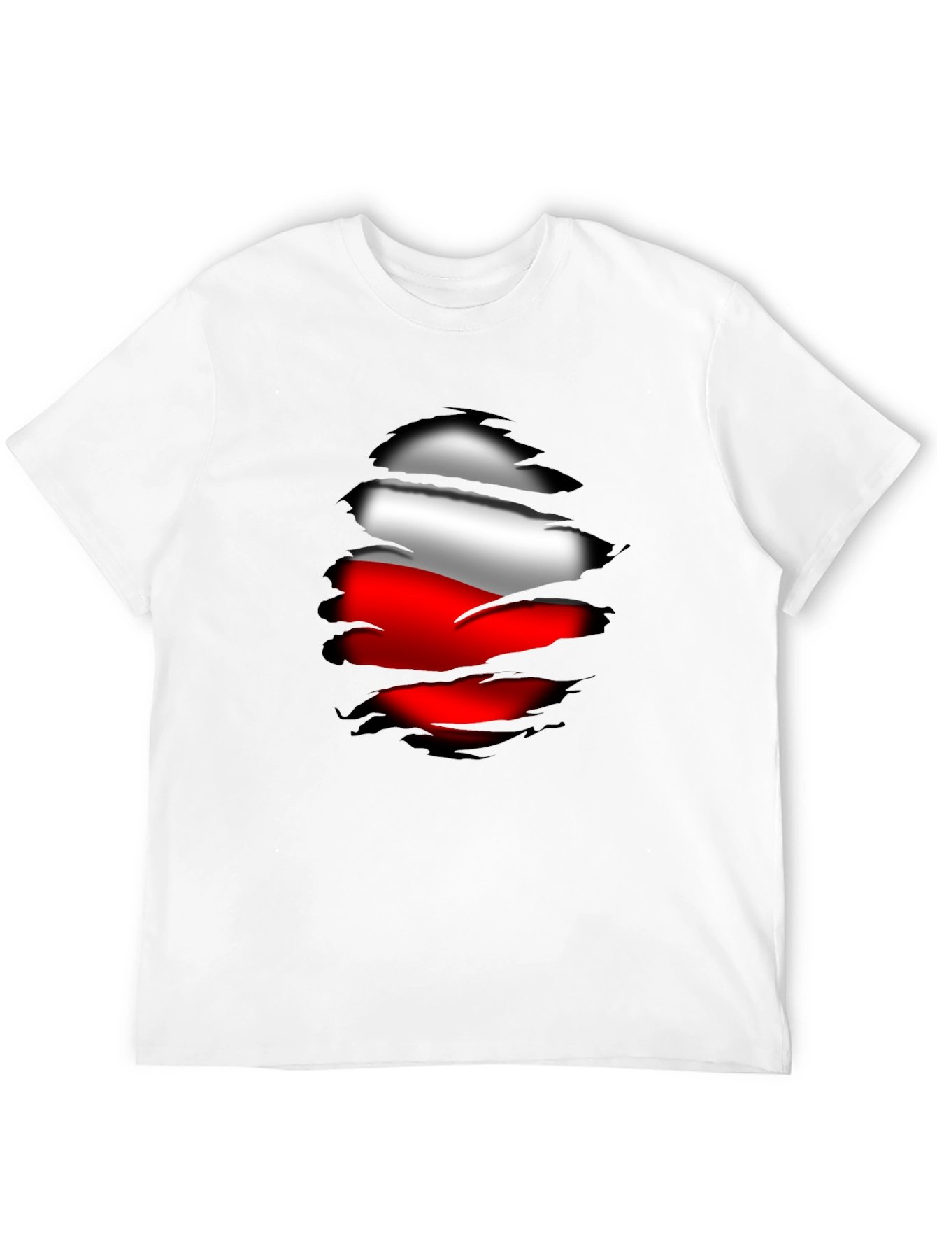Poland Flag Ripped T-Shirt Patriotic Tee