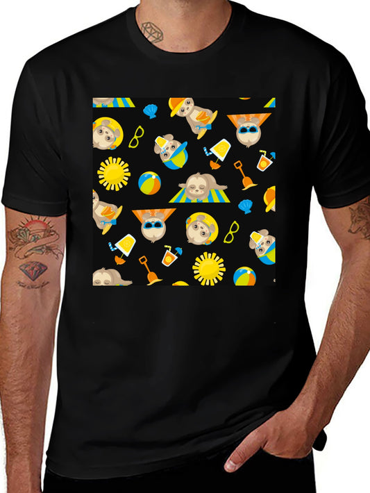 Summer Sloth Pattern T-Shirt